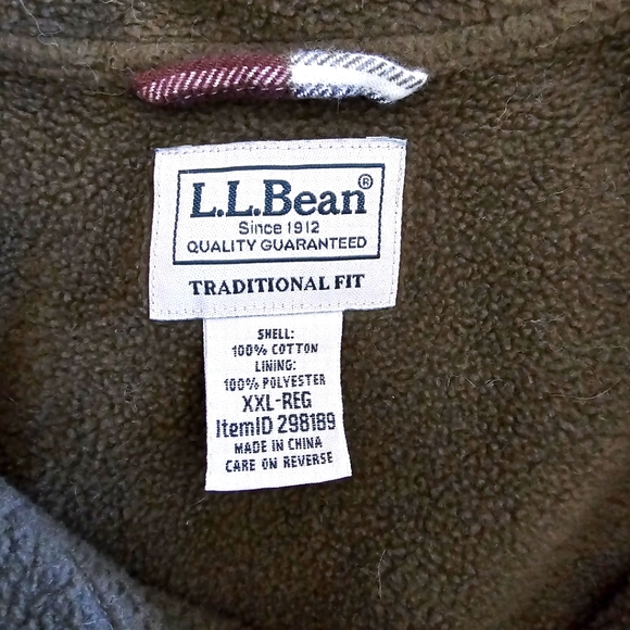 L.L. Bean Fleece Lined Plaid Flannel Mens Button Down Shirt Size XXL - Picture 2 of 5